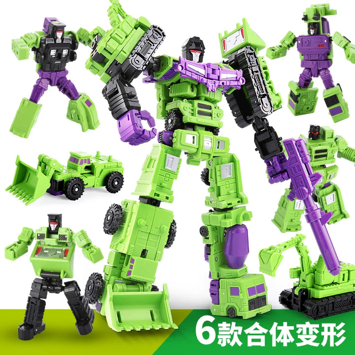 Transformation 6 in 1 Model MINI Devastator 21CM Action Figure Robot Plastic