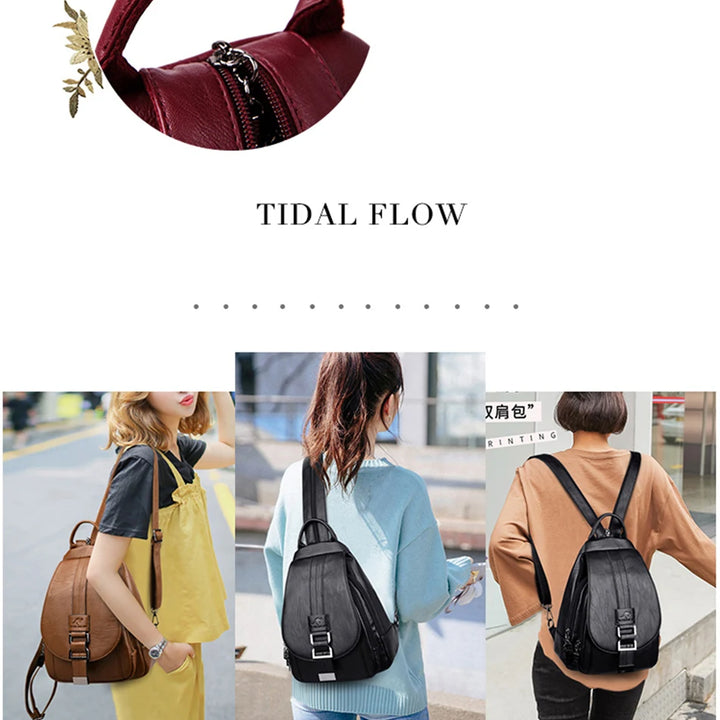 Genuine Brand Travel Backpack Women Soft Leather Shoulder Bags For Women