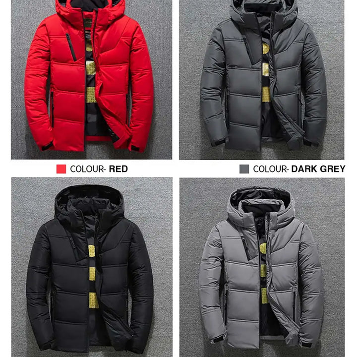 Winter Warm Men Jacket Coat Casual Autumn Stand Collar Puffer Thick Hat