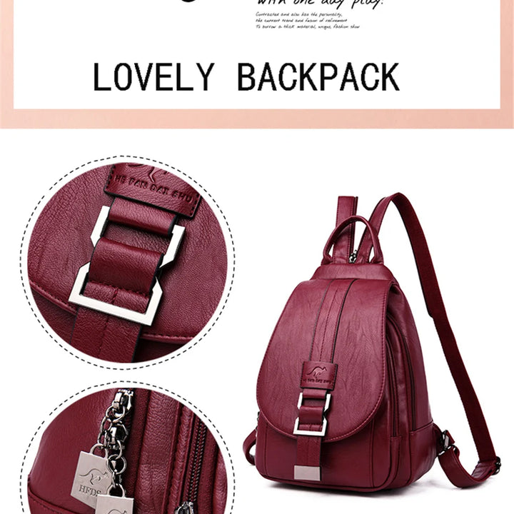 Genuine Brand Travel Backpack Women Soft Leather Shoulder Bags For Women