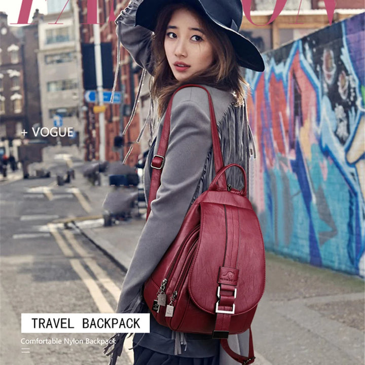 Genuine Brand Travel Backpack Women Soft Leather Shoulder Bags For Women