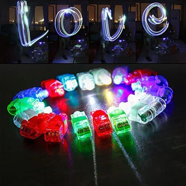 10pcs LED Finger Lights Finger Ring Glow Sticks for Kids Adults Bright Party