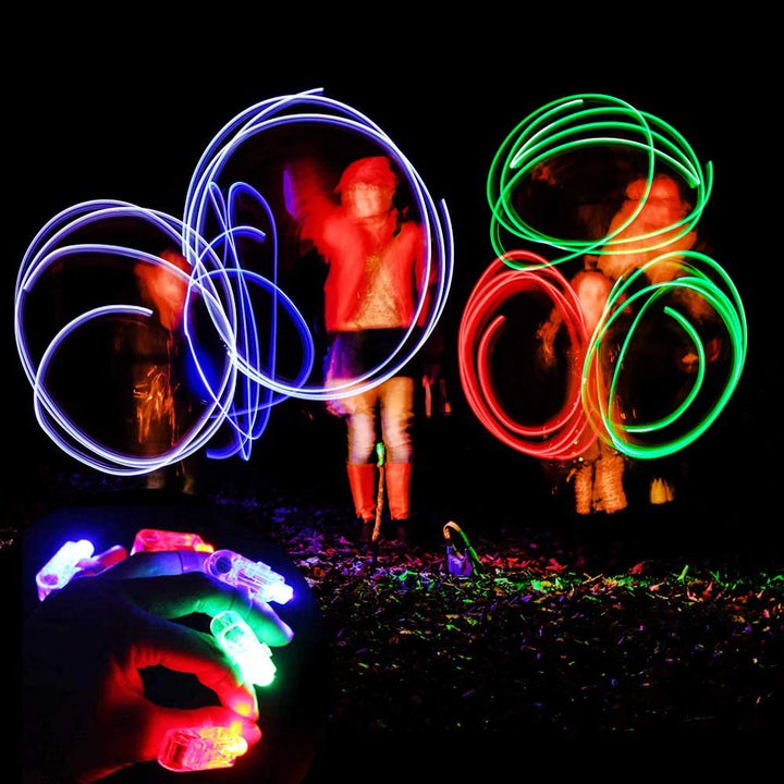 10pcs LED Finger Lights Finger Ring Glow Sticks for Kids Adults Bright Party