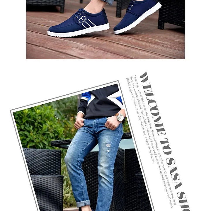 Odorless Slip Resistant Shoes Men's Navy Blue Sneakers Teen Boys