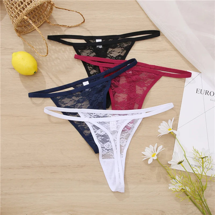 5Pcs Sexy Women's G-String Lace Panties Floral Lingerie Woman Panties Sexy