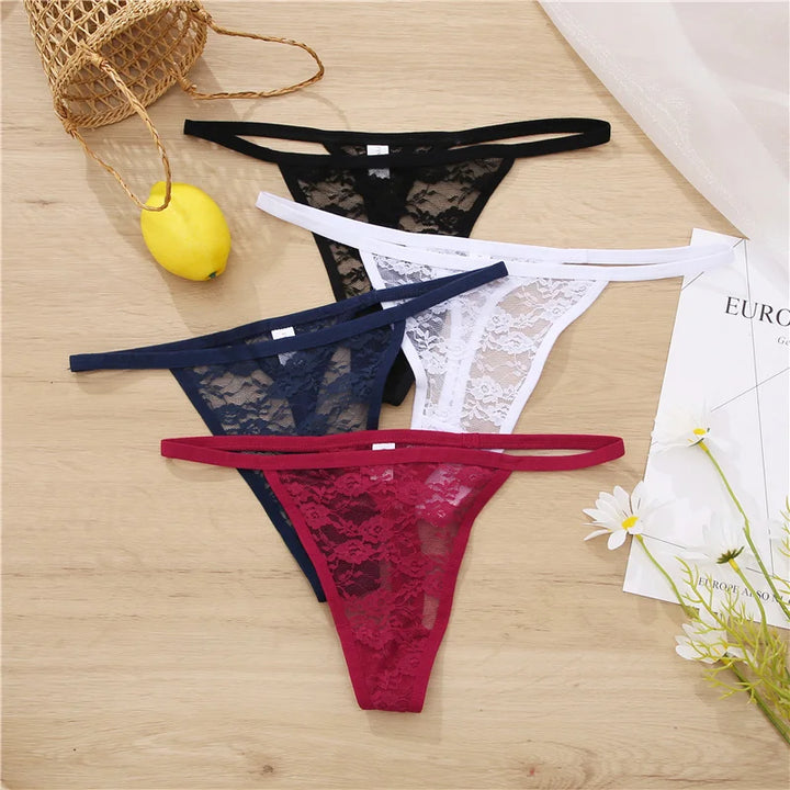 5Pcs Sexy Women's G-String Lace Panties Floral Lingerie Woman Panties Sexy