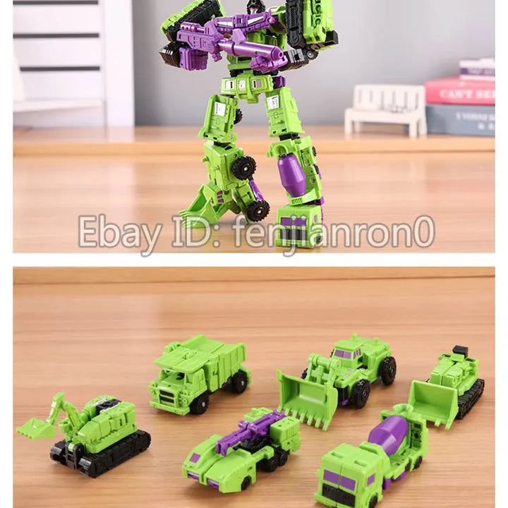 Transformation 6 in 1 Model MINI Devastator 21CM Action Figure Robot Plastic