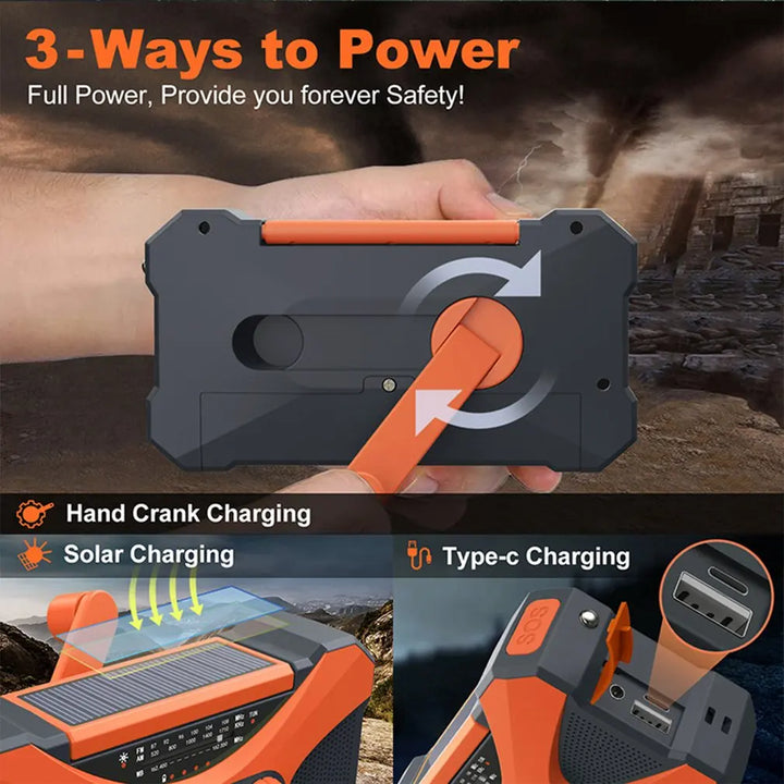 Hot Emergency Radio 10000mAh Weather Solar Hand Crank Radio AM/FM LED Flashlight