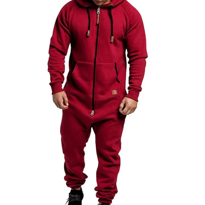 Winter Men Jumpsuit Plus Fleece Keep Warm Winter Clothing Thick Hoodie