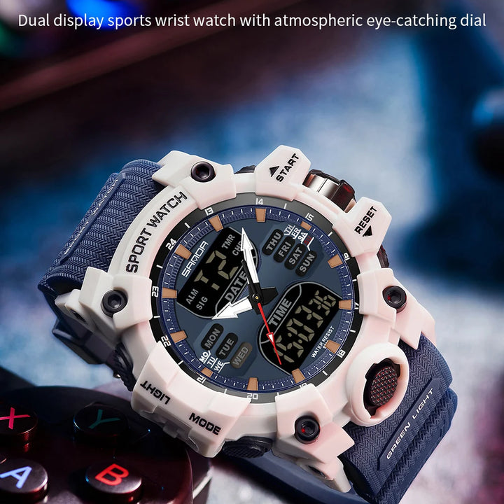 SANDA Luxury G Style Men's Electronic Watch Outdoor Sports LED Analog