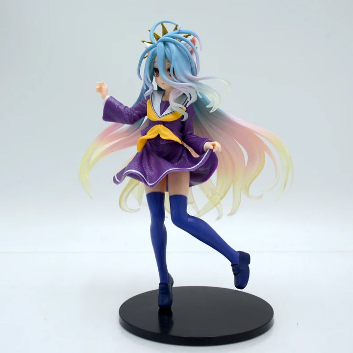 Game No Life Anime Girl Figure Shiro Cat Ear School Uniform