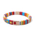 2025 Spring Rainbow Beaded Enamel Bangle For Women Colorful Beads Elastic Bracelets