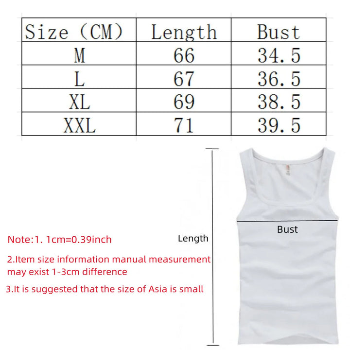 Hot Sale Summer Male clothes Women Basic Elastic tank top Pure Cotton