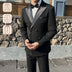 Man Elegant Black Double-Breasted Suit with Vest: Perfect for Formal Events