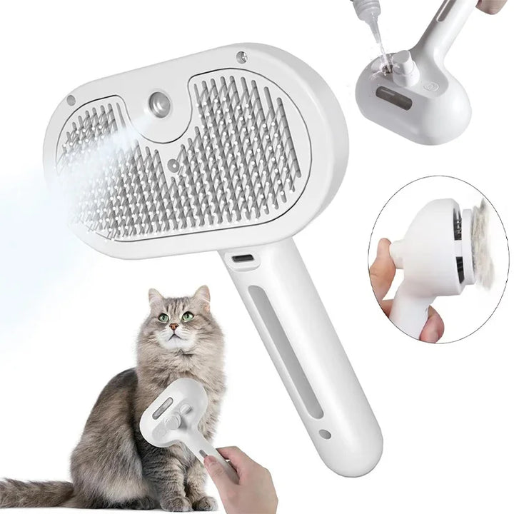 3-in-1 Electric Dog and Cat Hair Brush fo straightening and Comforting Pet Hair.