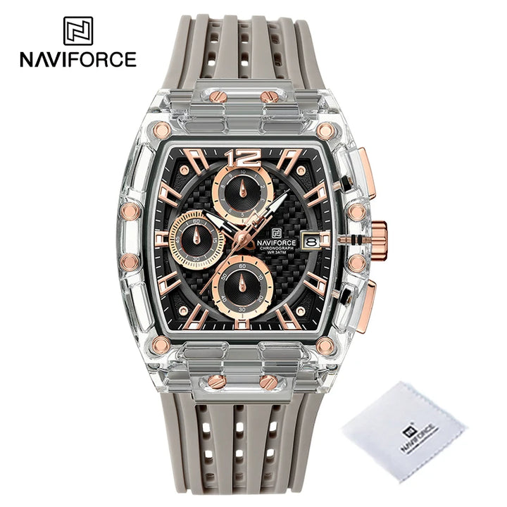 New NAVIFORCE Men's Quartz Multifunction Watches Fashion Sports Chronograph