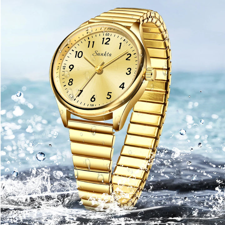 LIGE Luxury Quartz Watch for Women Elegant Stainless Steel Women's