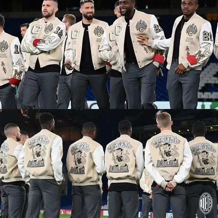 Trendy Soccer Fashion New Men's Embroidered Bomber Jacket Hip Hop Letter