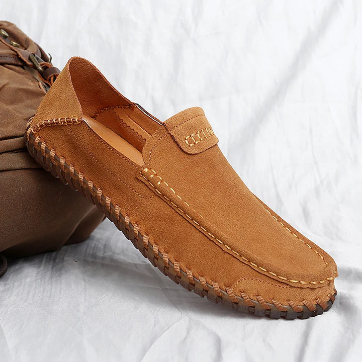 Suede Leather Men Loafers Super Soft Casual Shoes For Men Slip