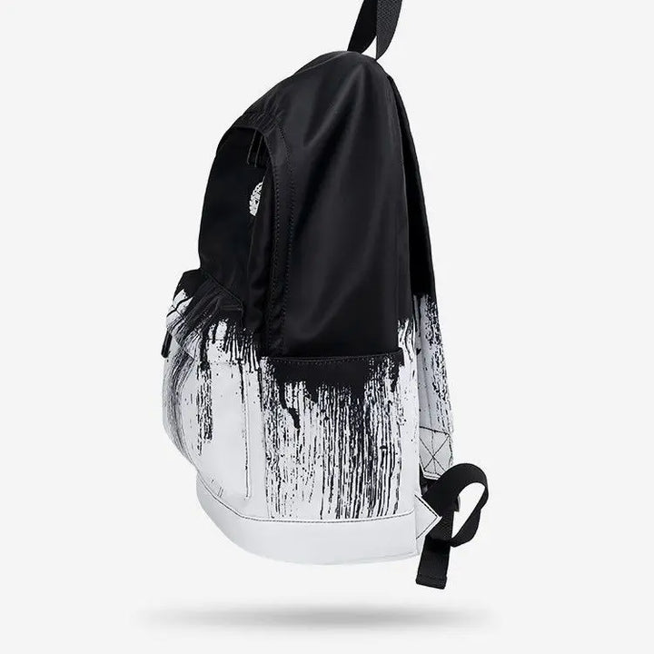 Black White School Satchel Unisex Casual Daypack Lightweight