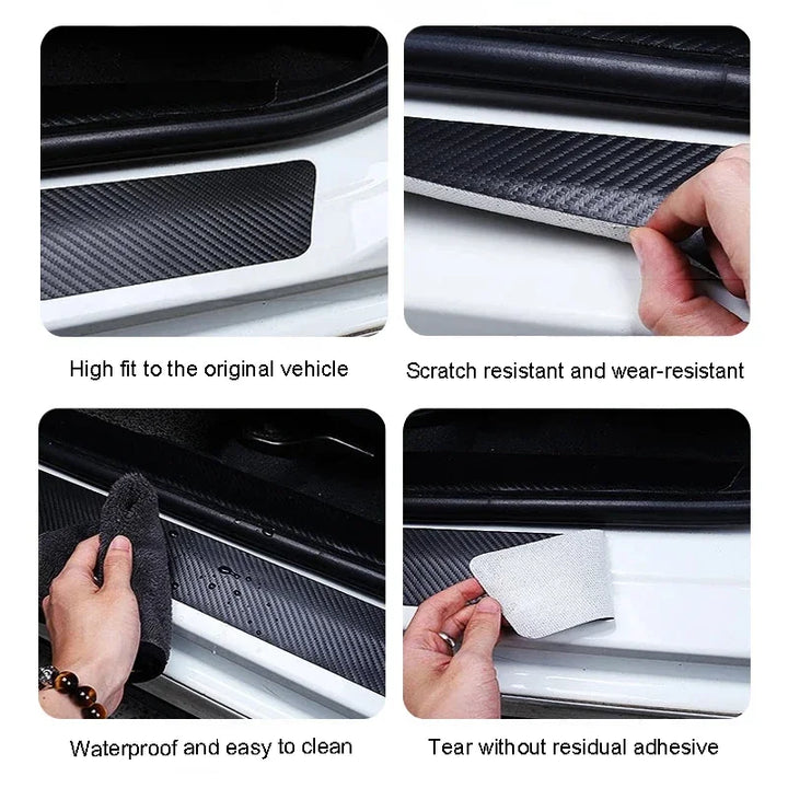 Car By Sill Scuff Plate Carbon Fiber Stickers Volkswagen