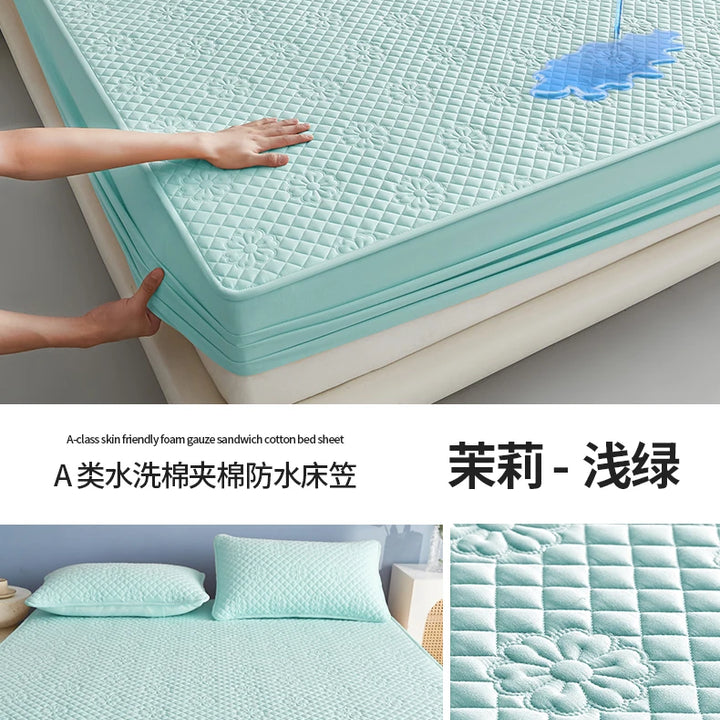 New Waterproof and Cotton Bed Hat Class A Washable Cotton Mattress Cover with Elastic Bedspread 160x200 150x200 153x203