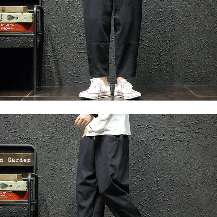 100% Cotton Ankle Length Pants Summer Casual Pants Man Trendy