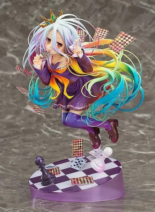 Game No Life Anime Girl Figure Shiro Cat Ear School Uniform