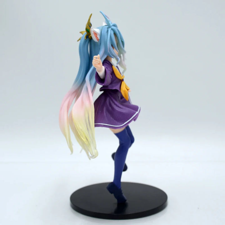 Game No Life Anime Girl Figure Shiro Cat Ear School Uniform