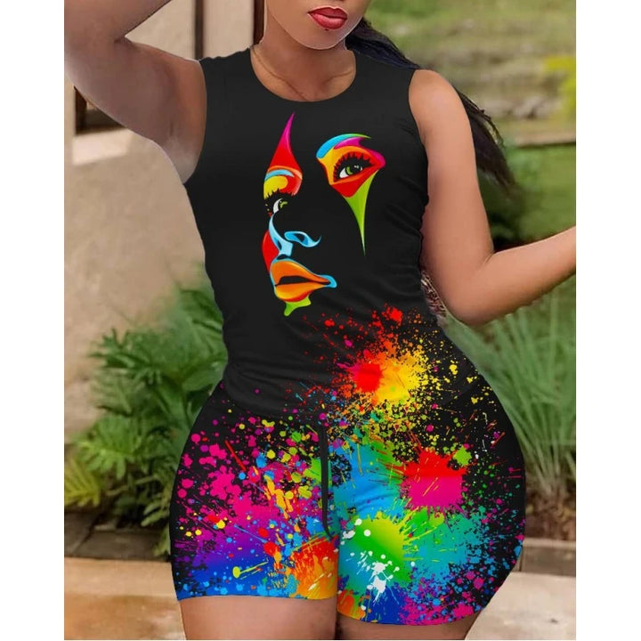 Women's T-shirt+Hot Pants Two Piece Set 2025