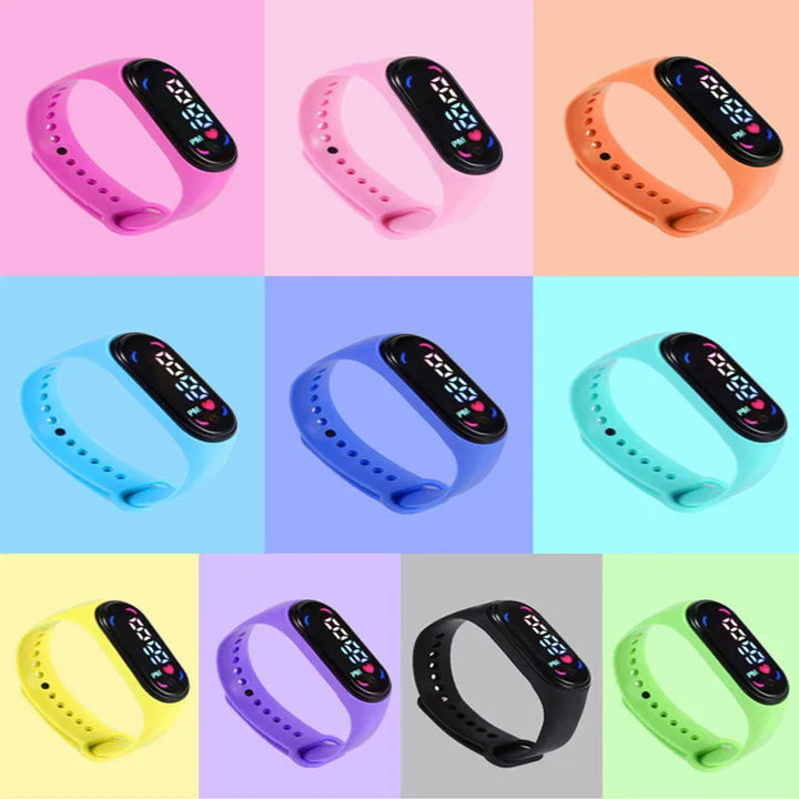 Children'S Waterproof Sports Smart LED Watch Outdoor Silicone Bracelet