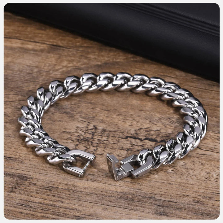 Vnox Cuban Chain Bracelets for Men Women, Solid Stainless Steel Curb