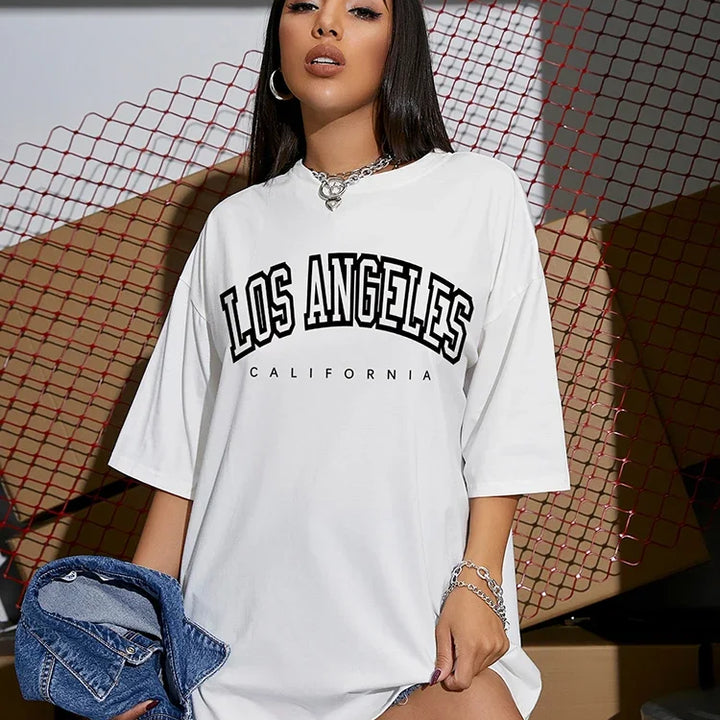 Top Y2k Los Angeles Street Personality Printed T-Shirts Women