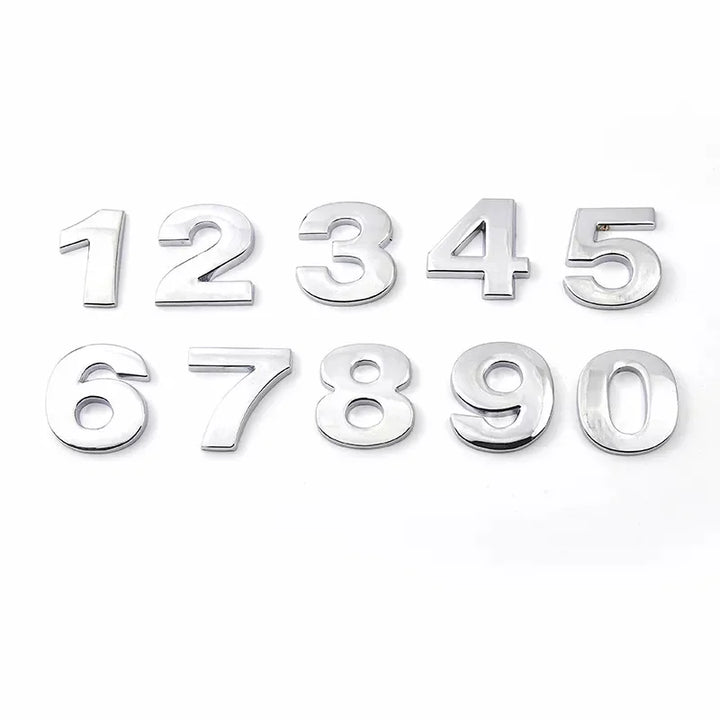 1Pcs 25mm Car Number Letters Decoration Chrome Stickers 3d Metal Alloy