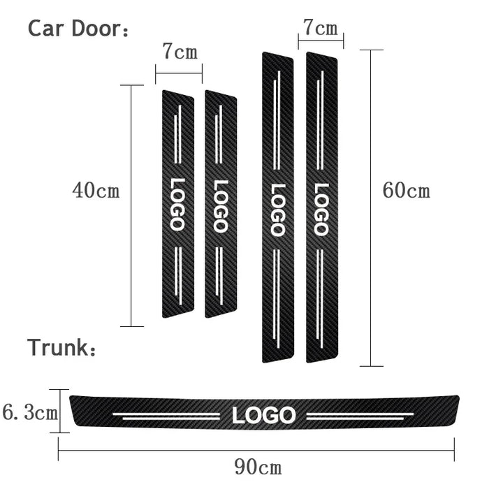 Car By Sill Scuff Plate Carbon Fiber Stickers Volkswagen