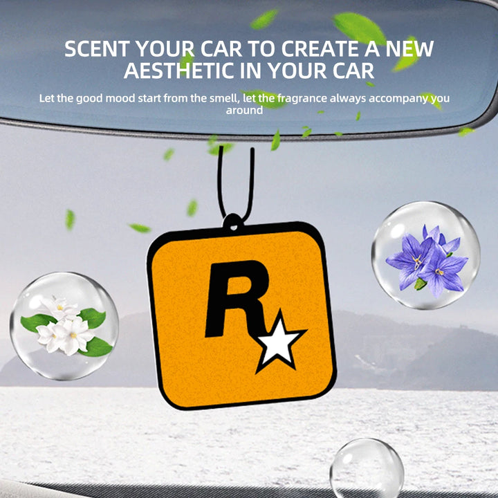 Car Fragrance R Star Pendant Air Freshener Car Rear View Hanging