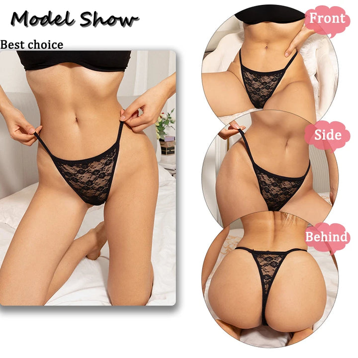 5Pcs Sexy Women's G-String Lace Panties Floral Lingerie Woman Panties Sexy