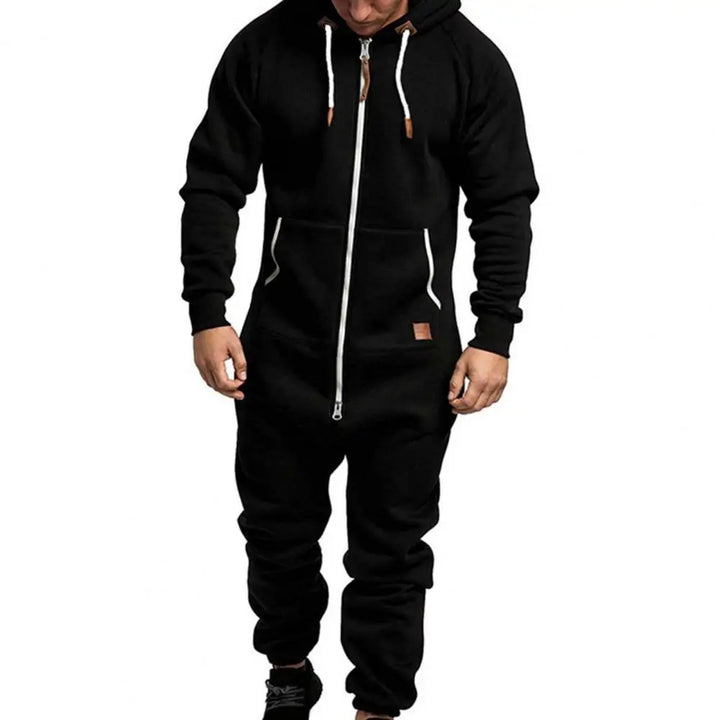 Winter Men Jumpsuit Plus Fleece Keep Warm Winter Clothing Thick Hoodie