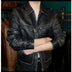 Men's Leather Jacket Spring and Autumn Brown Motorcycle Leather Jacket Retro Style