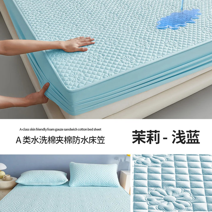 New Waterproof and Cotton Bed Hat Class A Washable Cotton Mattress Cover with Elastic Bedspread 160x200 150x200 153x203