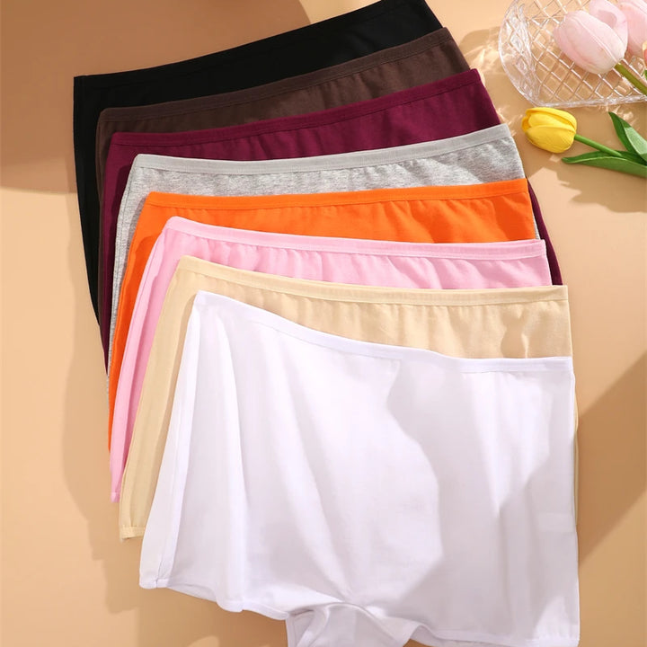 New Women's Panties Cotton Seamless Sports Boxers Underwear Female Solid Color