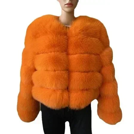 Long Sleeve Faux Fur Coat 2025 Winter Women Fashion Thick Warm Fuzzy