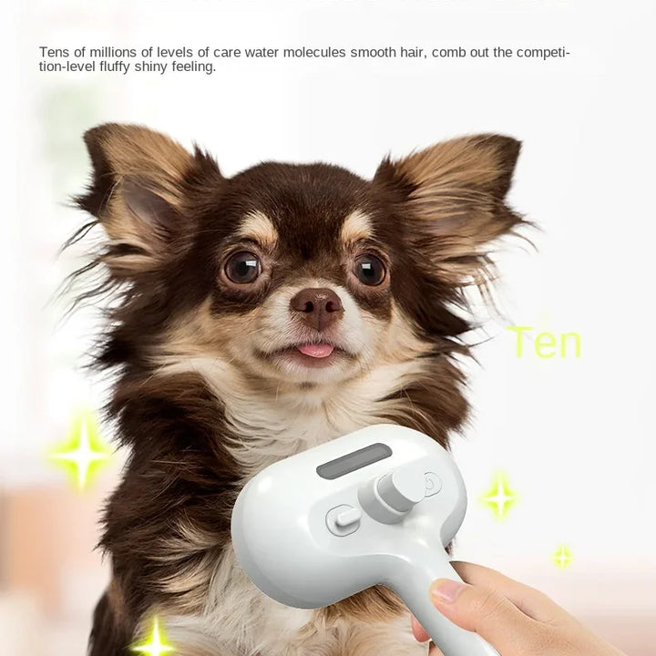 3-in-1 Electric Dog and Cat Hair Brush fo straightening and Comforting Pet Hair.