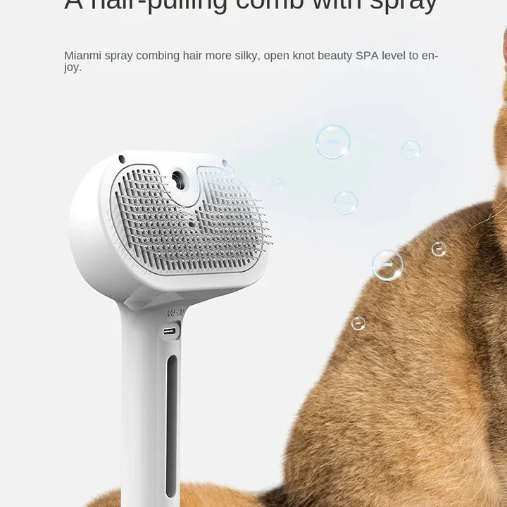 3-in-1 Electric Dog and Cat Hair Brush fo straightening and Comforting Pet Hair.