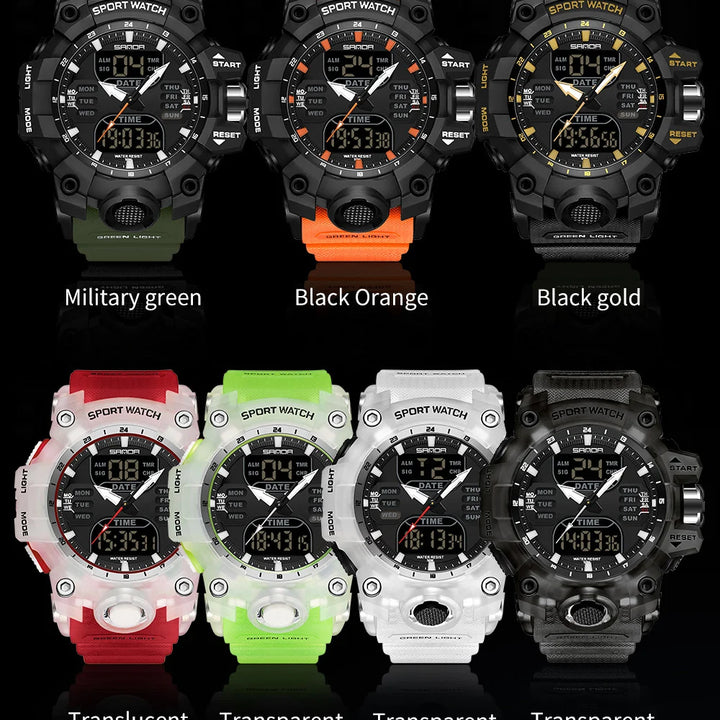 SANDA Luxury G Style Men's Electronic Watch Outdoor Sports LED Analog