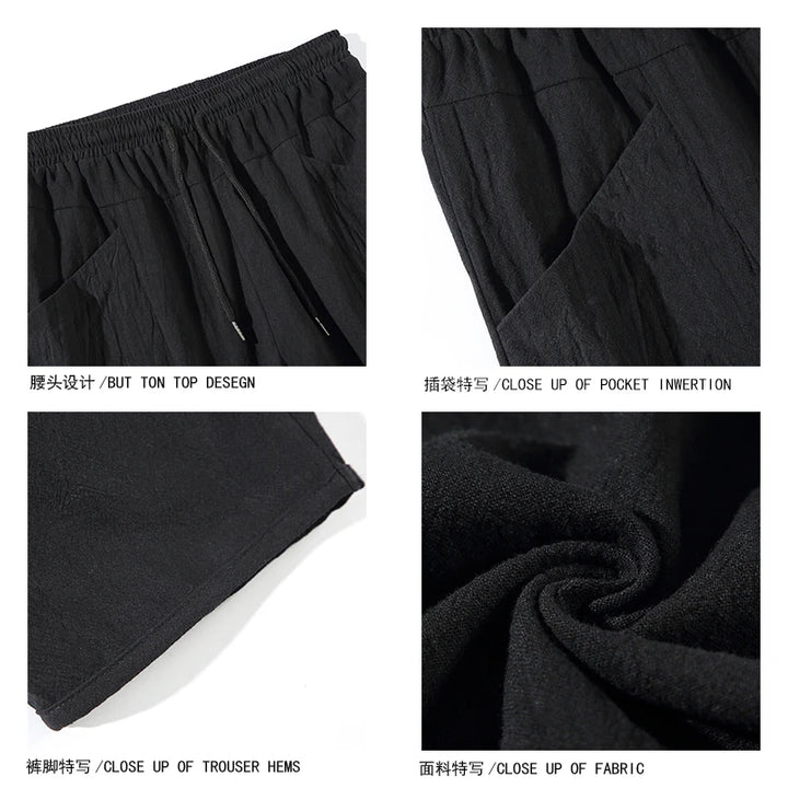 100% Cotton Ankle Length Pants Summer Casual Pants Man Trendy