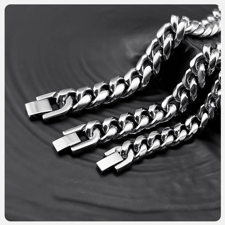 Vnox Cuban Chain Bracelets for Men Women, Solid Stainless Steel Curb