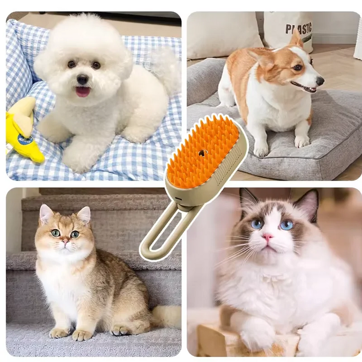 3-in-1 Electric Dog and Cat Hair Brush fo straightening and Comforting Pet Hair.