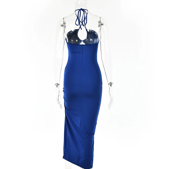 Sleeveless Sexy Female Midi Backless Dresses Slim Night Club Party Women's