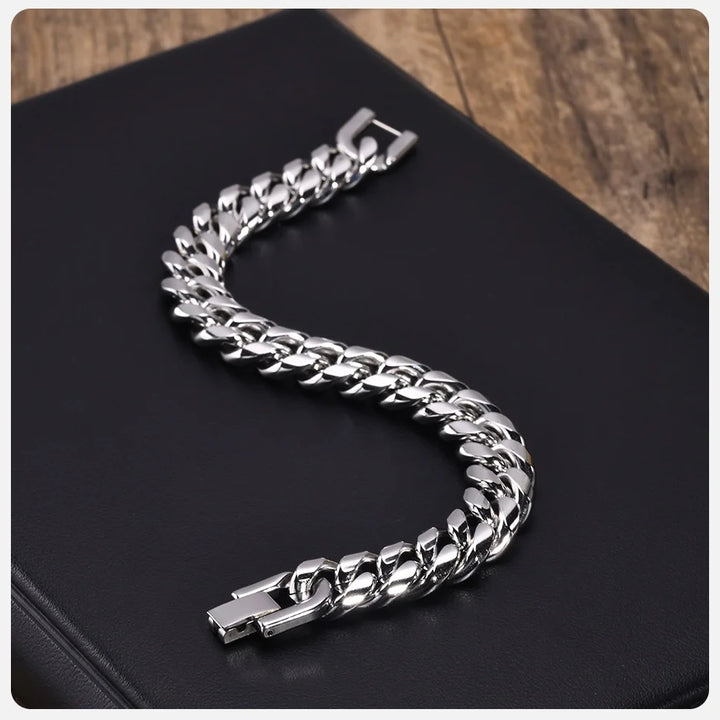 Vnox Cuban Chain Bracelets for Men Women, Solid Stainless Steel Curb